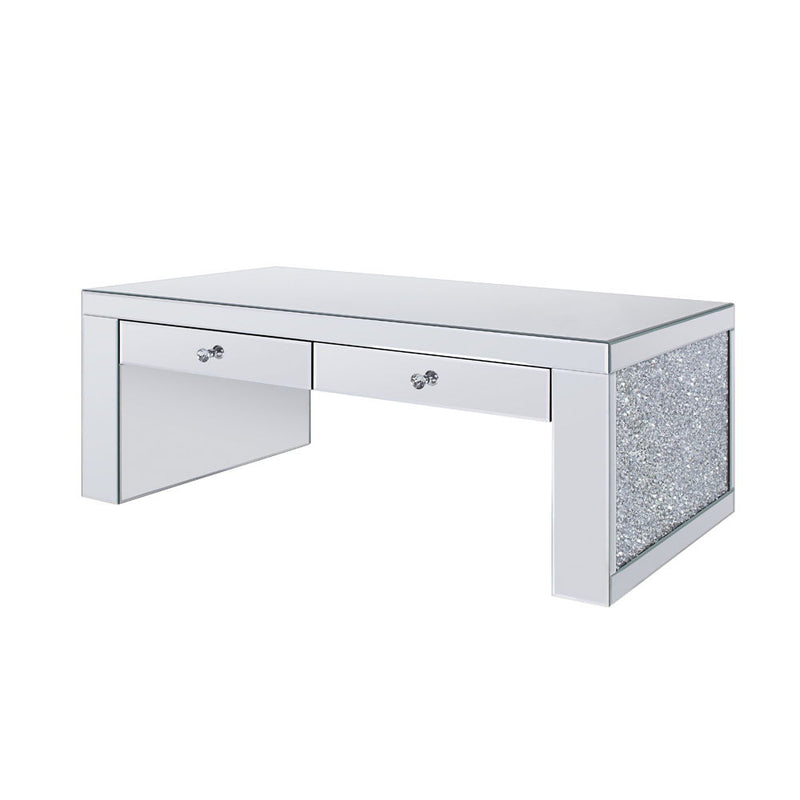 Noralie - 19"H Coffee Table - Mirrored & Faux Diamonds