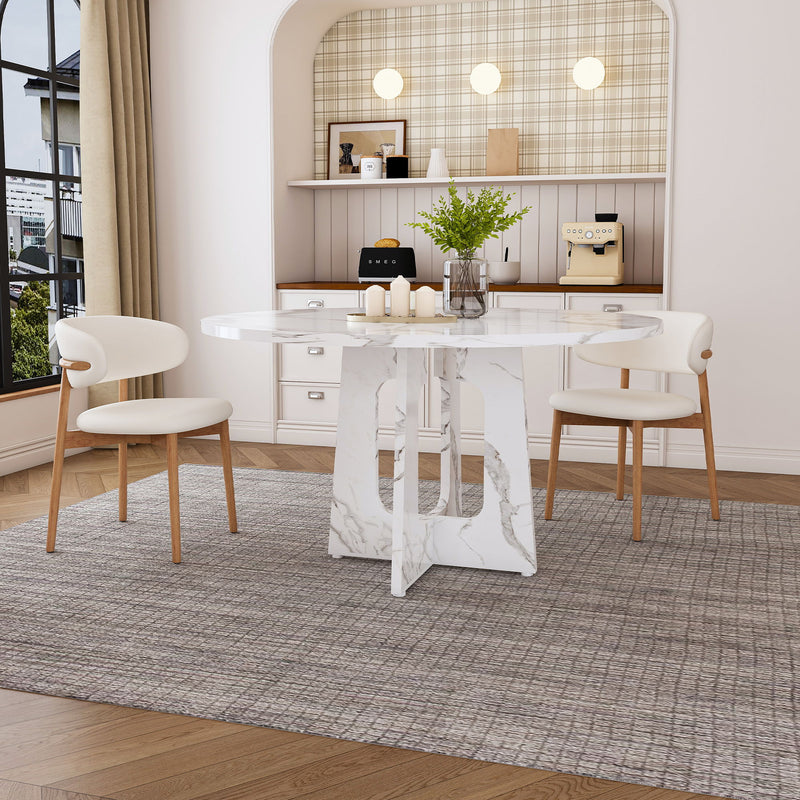 Round Dining Table For 4 - White