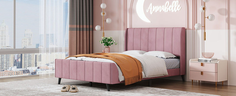 Upholstered Platform Bed, Velvet