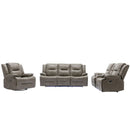 Home Theater Recliner Set Manual Recliner Chair With A LED Light Strip Two Built-In Cup Holders For Living Room