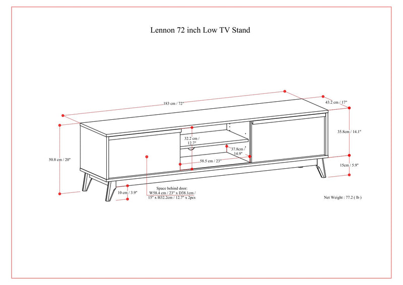 Lennon - Handcrafted Low TV Stand