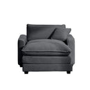 Classic Modern Comfortable Single Chair Deep Seat Sofa With Footstool