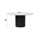 Jaramillo - Round Dining Table With Engineered Marble Top - Engineered Marble Top & Black
