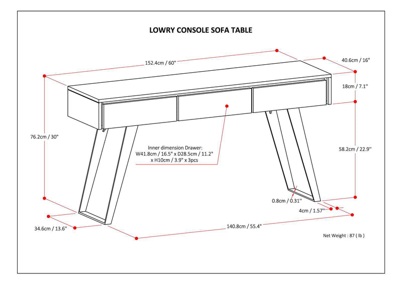 Lowry - Handcrafted Console Sofa Table