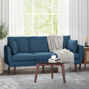 Diaphanous - Upholstered 3 Seater Sofa With 2 Accent Pillows And Wood Legs