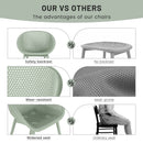 2 Piece Durable Single Chair With Mesh Hollow Out Design