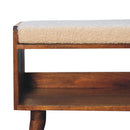 Solid Wood Bench With Upholstered Sea