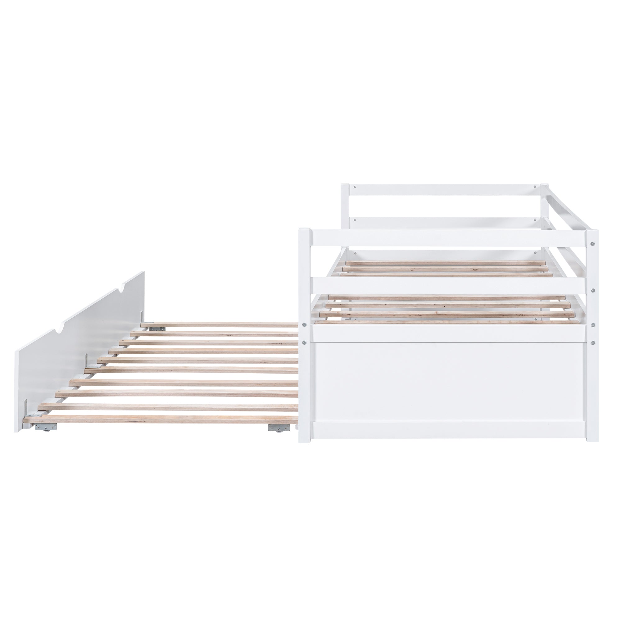Twin Size Wood Daybed with Twin Size Trundle, White - Atlantic Fine Furniture Melbourne FL