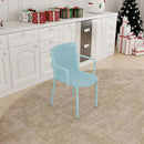 4 Piece Stackable Single Chairs With Vertical Stripe Design For All Weather