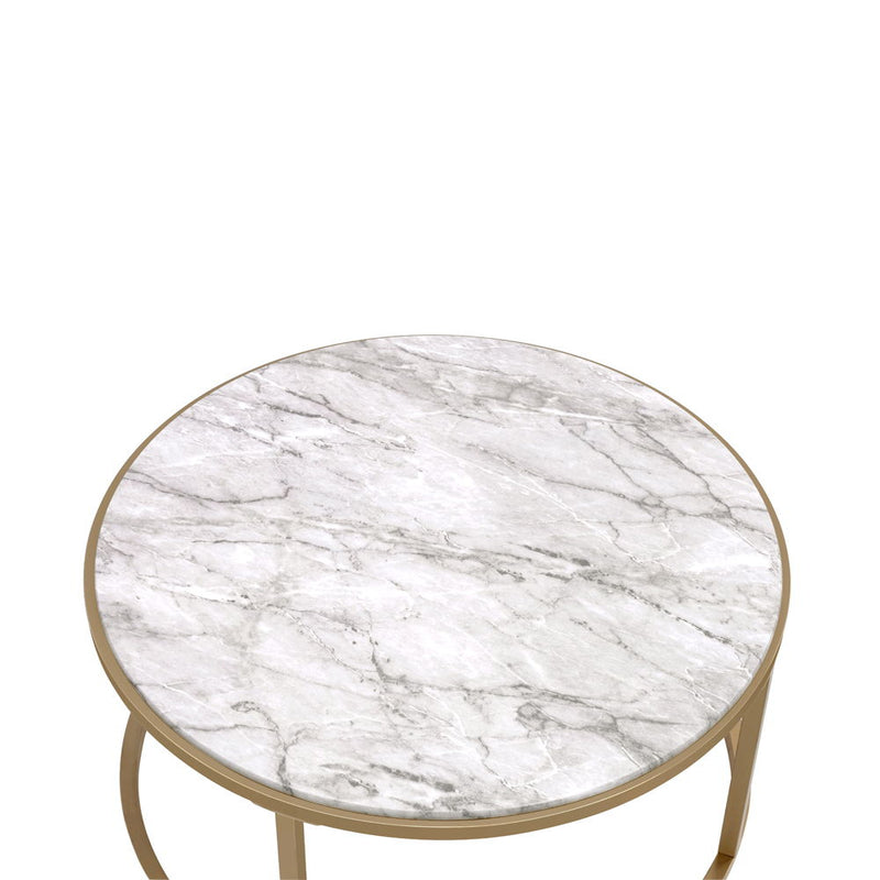 Shanish - Coffee Table - Faux Marble & Gold - Atlantic Fine Furniture Inc