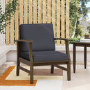 Enchanting Outdoor Club Chair With Slat Panel Design And Water Resistant Cushion - Dark Gray