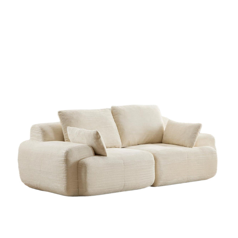 Compressed Sofa, 2 Seater Large Sectional Couches For Living Room - Beige