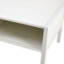 40.16" Rattan Coffee Table, Sliding Door For Storage, Metal Legs, Modern Table For Living Room