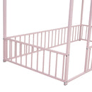 Metal Bed House Bed Frame With Fence