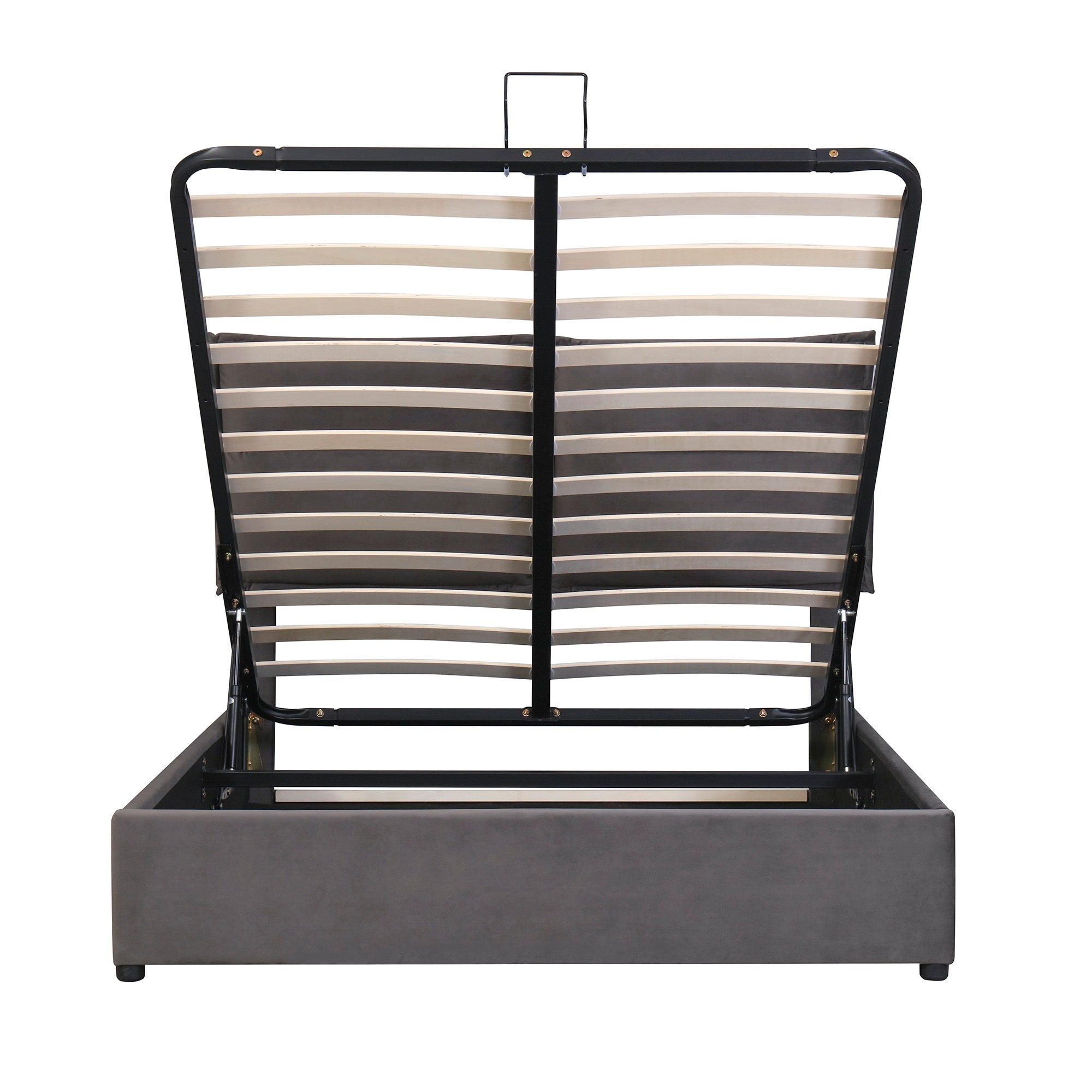 Upholstered Platform bed with a Hydraulic Storage System, Queen size, Gray - Atlantic Fine Furniture Melbourne FL