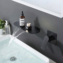 Modern Wall Mount Bathroom Sink Faucet With Waterfall Spout