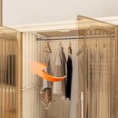 Portable Wardrobe Closet Storage Organizer With 12 Magnetic Doors, 12 Cubes, Hanging Rod & 6 Hangers - Creamy White