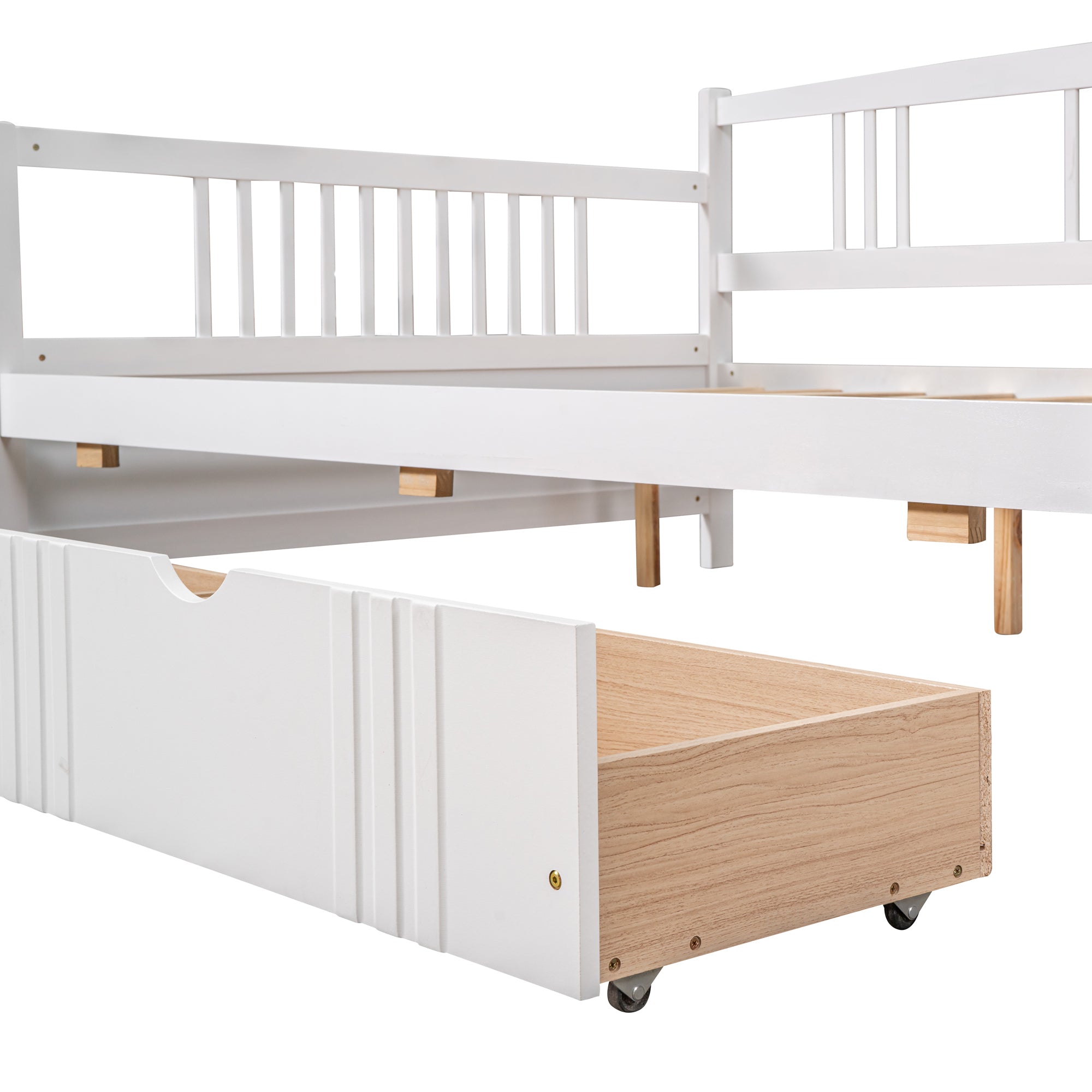 Full Size Daybed Wood Bed with Two Drawers,White(OLD  SKU:LP000058AAK) - Atlantic Fine Furniture Melbourne FL