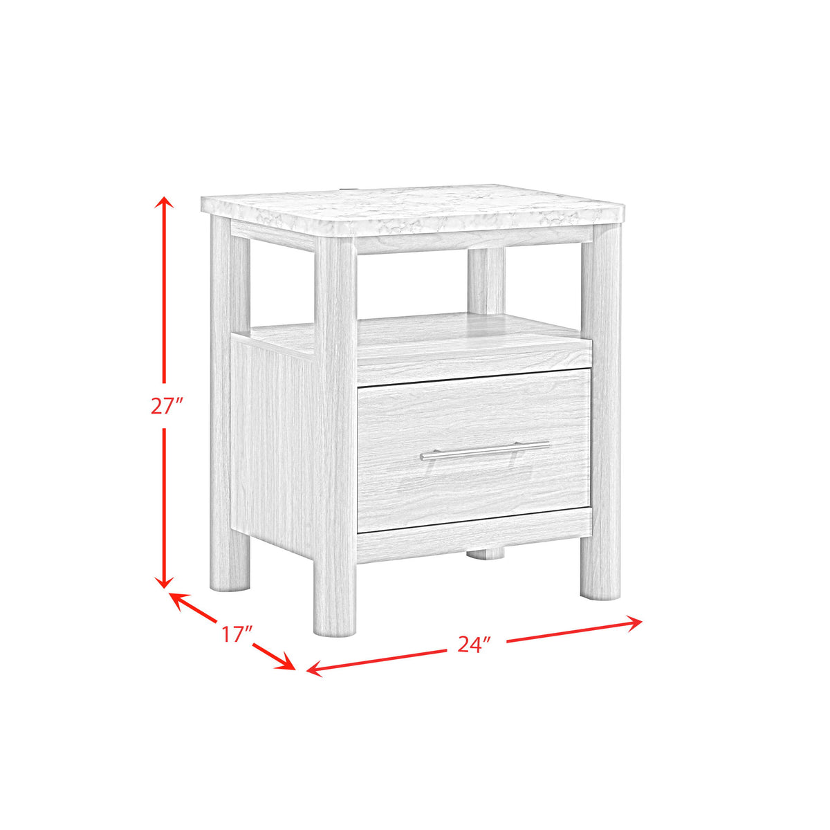 Jonas Nightstand With USB in Natural by Elements International, view 7