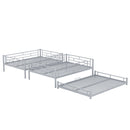 Metal Full Size Triple Bunk Bed, Silver