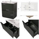Fluted Bathroom Vanity With Ceramic Sink, Soft Close Slides