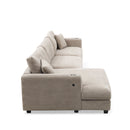 Oversized Sectional L Shaped Cloud Couch With USB Charging Port Cup Holder Deep And Wide Seat Sofa With Chaise Comfy