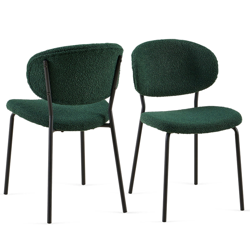 Boucle Dining Chairs, Dining Chairs With Metal Legs For Dining Room, Kitchen, Living Room