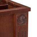 Traditional End Table With Charging Station, Narrow Side Table With USB Ports And Outlets - Red Walnut