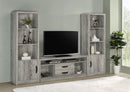 Burke - 3-Shelf Engineered Wood Media Tower - Gray Driftwood - Atlantic Fine Furniture Inc