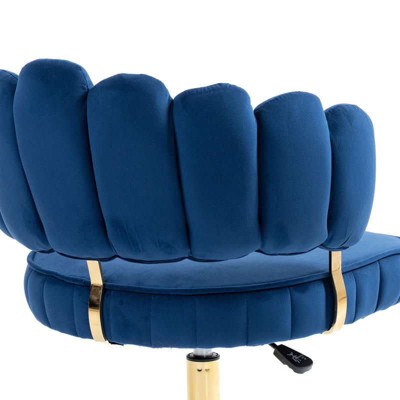 Modern Velvet Home Office Desk Chair With Adjustable Height And Swivel Wheels