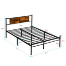 ModerMetal Bedframe With Wood Panel Headboard