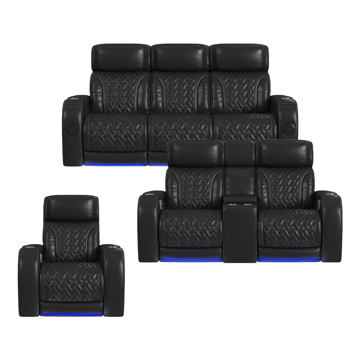 Prime Time Sofa Set in Black by Elements International