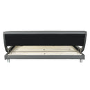 Faux Leather Upholstered Platform Bed Frame, Curve Design, Wood Slat Support, No Box Spring Needed, Easy Assemble, Queen Size, Gray