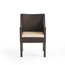 Outdoor Rattan Dining Chair With Straight Legs And Sloped Arms (Sey of 2)