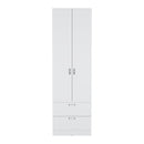 Armoire Organiser, Two Shelves, Rod, Double Door Cabinet Armoire