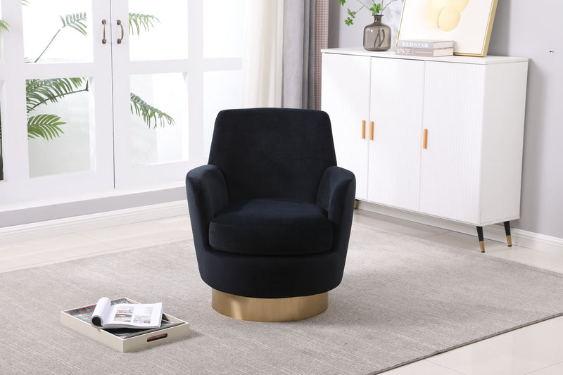 Swivel Barrel Chair, Swivel Accent Chairs Armchair For Living Room, Reading Chairs For Bedroom Comfy, Round Barrel Chairs With Gold Stainless Steel Base