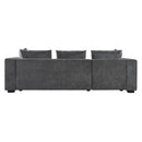Modern L Shaped Sectional Sofa With Chenille Upholstery And Wooden Storage