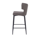 Modern Bar Stools With Upholstery And Metal Footrest (Set of 2)