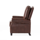 Neville - Recliner Chair With Push Back Function And Birch Wood Legs - Brown