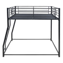 Metal Floor Bunk Bed, Full XL over Queen, Black