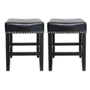 Soltique - Backless Dining Counter Stool With Nailhead Trim (Set of 2)