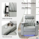 Power Motion Recliner Electric Power Recliner With USB Charging Port, Hidden Arm Storage, Convenient Cup Holder And Bluetooth Speaker