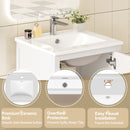 Bathroom Vanity With Ceramic Sink, Soft Close Drawers, Door Organizer, Divider Drawer, Adjustable Foot Pads