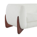 Contemporary Boucle Sherpa Sofa With Birch Wood Legs