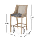 Celestiality - Upholstered Barstool With Cane Webbing Backrest (Set of 2)