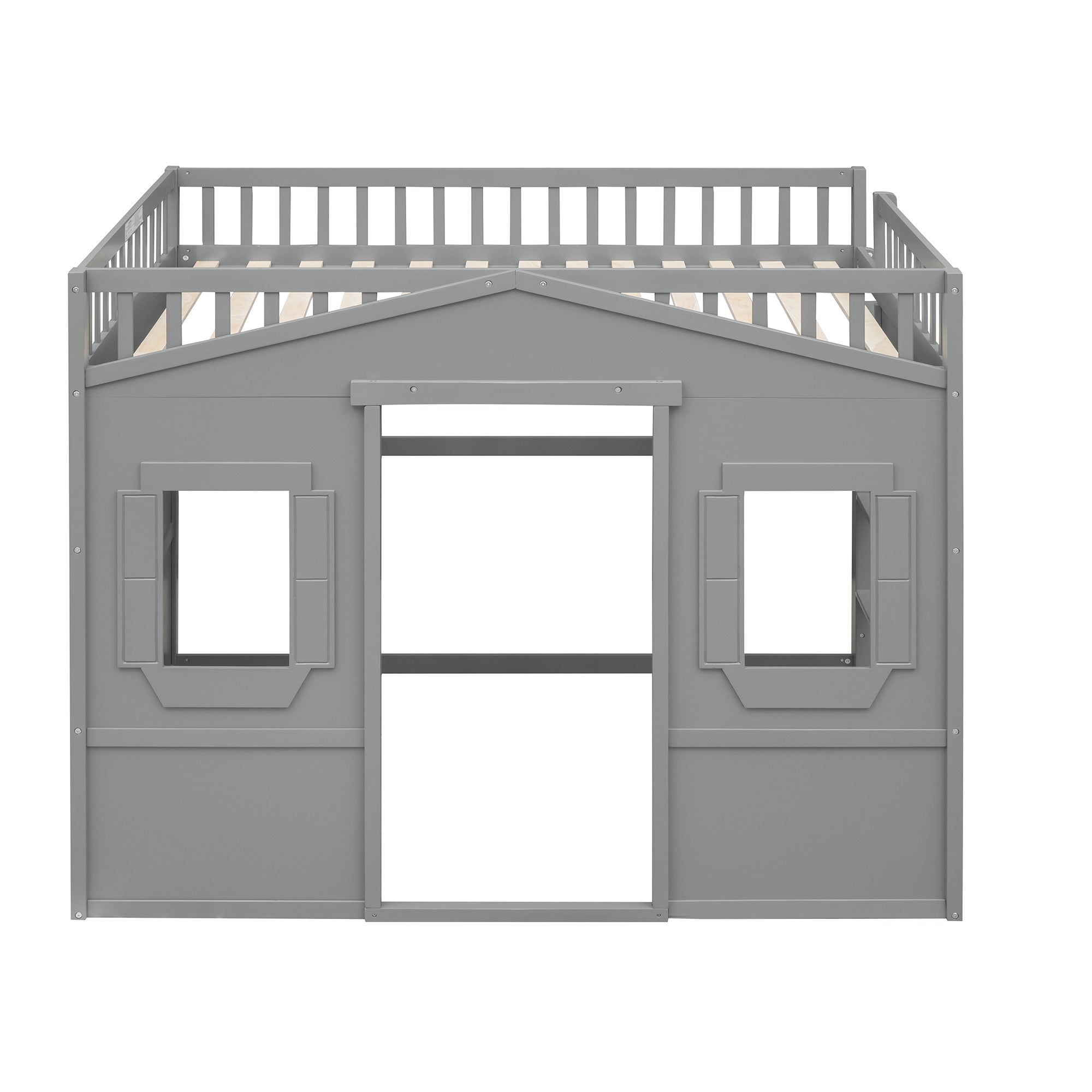Full Size House Loft Bed With Ladder-Gray - Atlantic Fine Furniture Melbourne FL