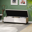 Storage Ottoman For Living Room, Bedroom - White