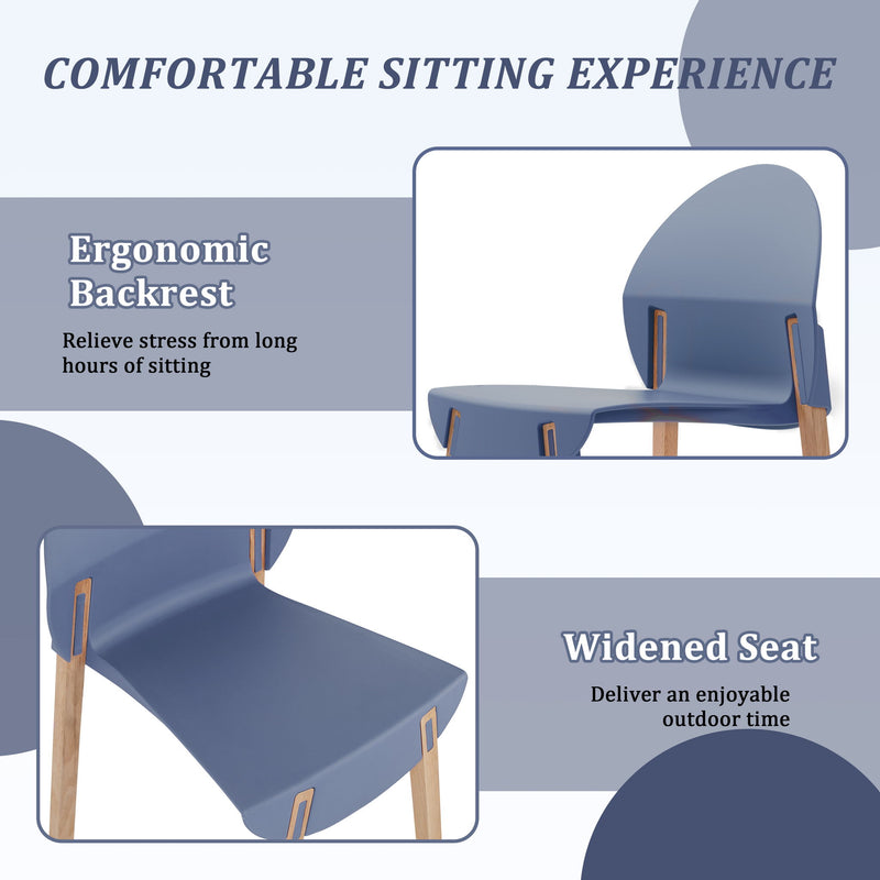 4 Piece Set Of Single Chairs With Long Table