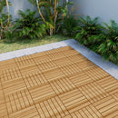 Interlocking Deck Tiles Striped Pattern, Waterproof Anti Mildew Brown