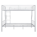Full XL Over Queen Metal Bunk Bed, Sliver